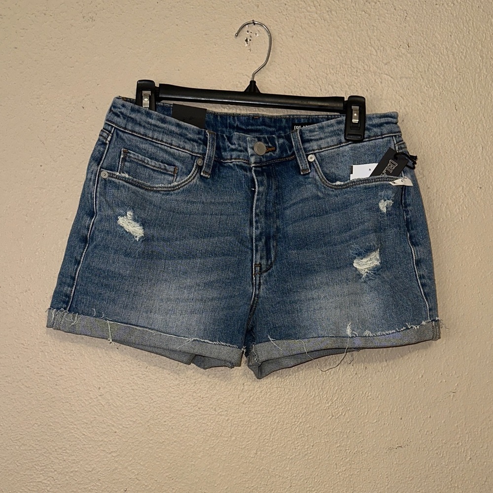 Blank NYC Distressed Blue Jean Shorts